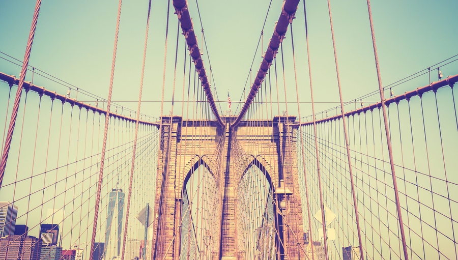 Vintage Toned Photo of the Brooklyn Bridge 